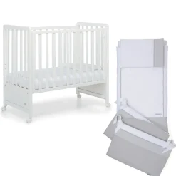 Cameretta Pikkoletto bianco con completo piumone grigio<Foppapedretti New
